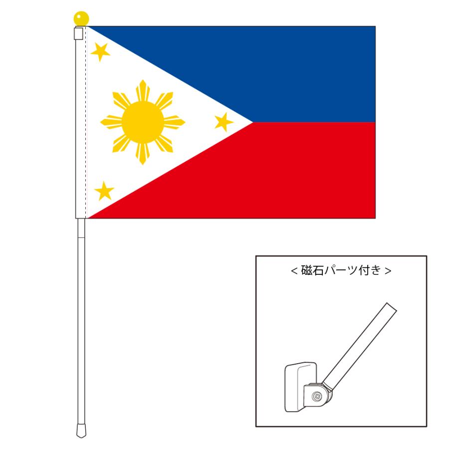 フィリピン国旗 ポータブルフラッグ マグネット設置部品付きセット 旗サイズ25 37 5cm テトロン製 日本製 世界の国旗シリーズ S トスパ世界の国旗販売 Yahoo 店 通販 Yahoo ショッピング