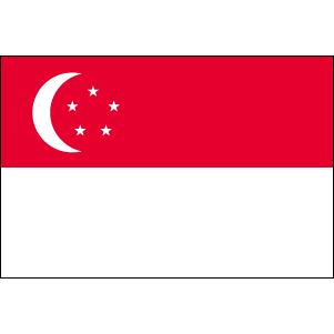 【レンタル　国旗セット3泊4日】シンガポール国旗セット（90×135ｃｍ・ポール・スタンド付き）｜tospashop