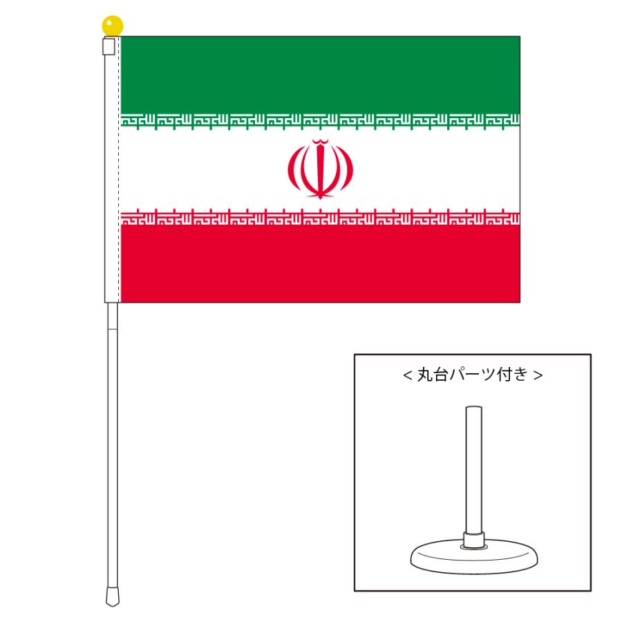 TOSPA イラン 国旗 ポータブルフラッグ 卓上スタンド付きセット 旗