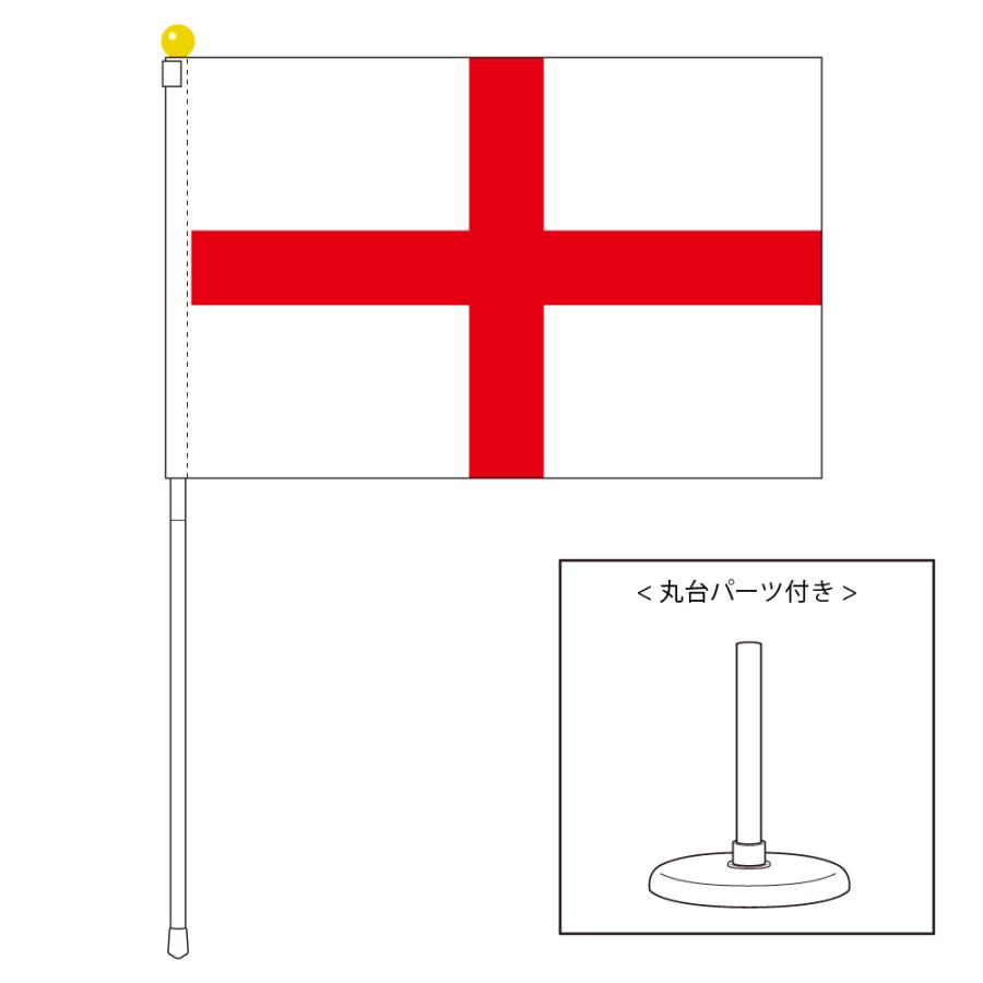TOSPA イングランド 国旗 ポータブルフラッグ 卓上スタンド付きセット