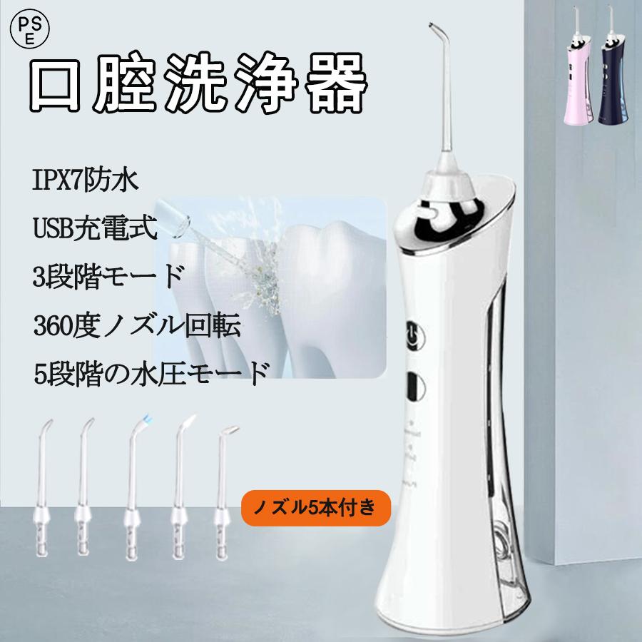 口腔洗浄器 ジェットウォッシャー 歯垢除去 電動 USB充電式 超音波