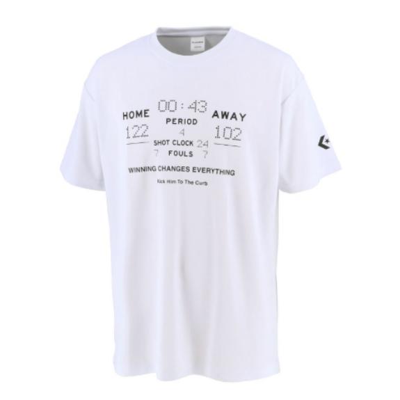 注目ブランド バスケットボール Tシャツ メンズ レディース コンバース プリントtシャツ Cb 1100 ホワイト バスケットウェア 半袖 練習着 Babylonrooftop Com Au