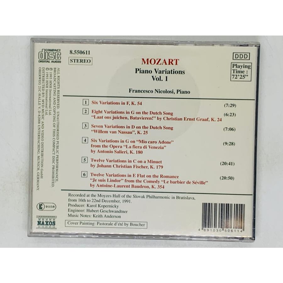 即決CD MOZART Piano Variations Vol.1 / Francesco Nicolosi Piano / ピアノ NAXOS Y15｜total-cd-shop｜02