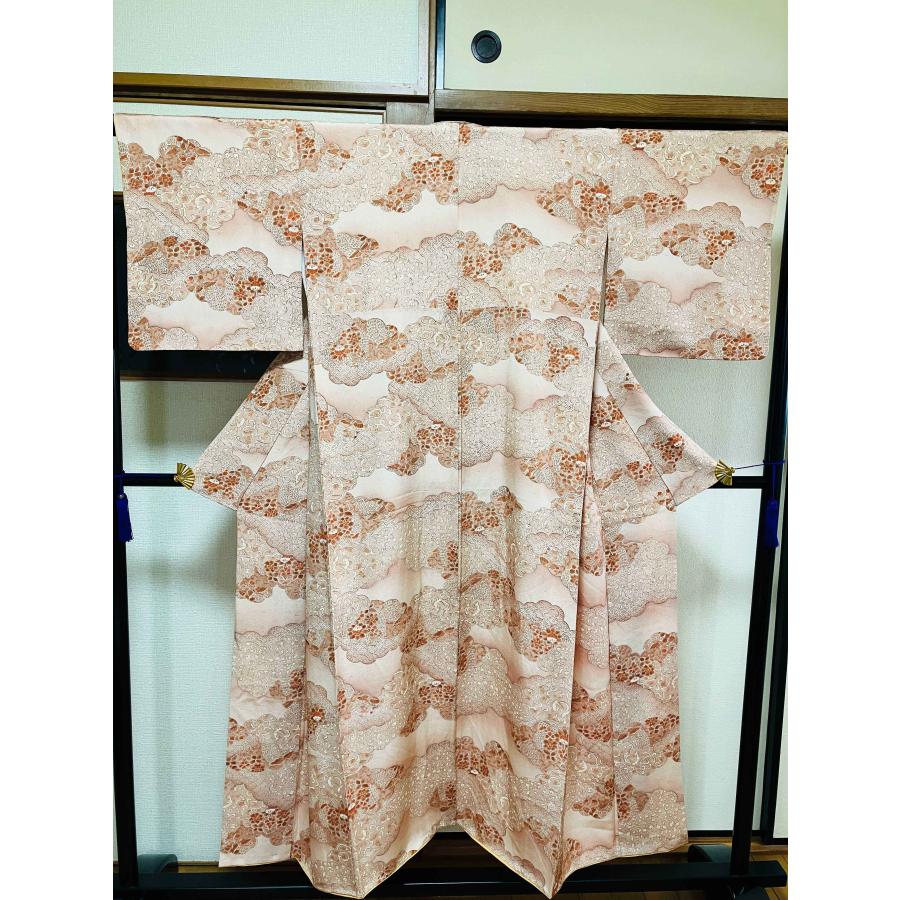 着物 小紋 正絹 / 花柄 橘の柄 たちばな 身丈約145cm 裄丈62cm 袖幅