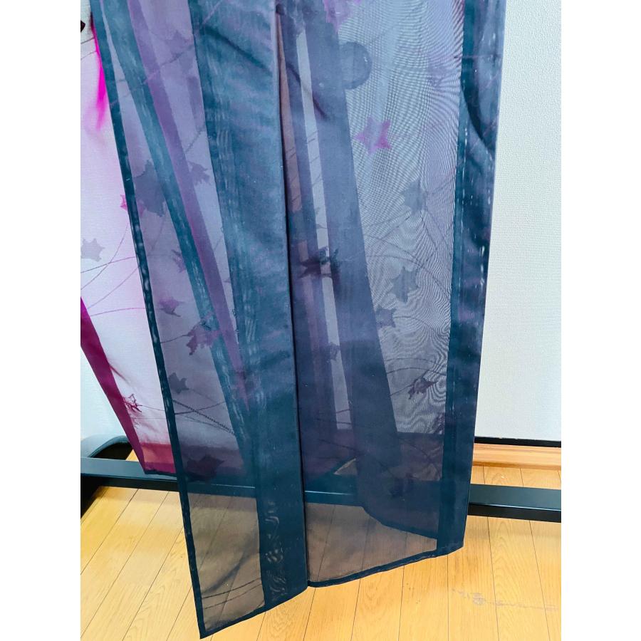 着物 小紋 正絹 / 黒色系 草花文 透け 身丈約146.5cm 裄丈約63cm 着物 小紋 正絹 / 黒色系 草花文 透け 身丈約146.5cm 裄丈約63cm
