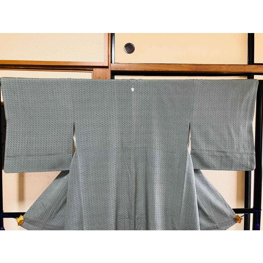 着物 江戸小紋 紗綾形 正絹 / 儀延作 作家 一つ紋 桔梗 ききょう 身丈