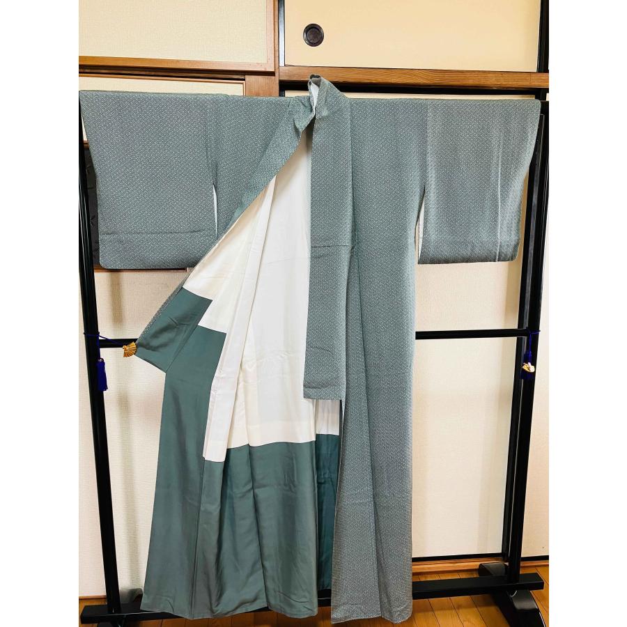 着物 江戸小紋 紗綾形 正絹 / 儀延作 作家 一つ紋 桔梗 ききょう 身丈