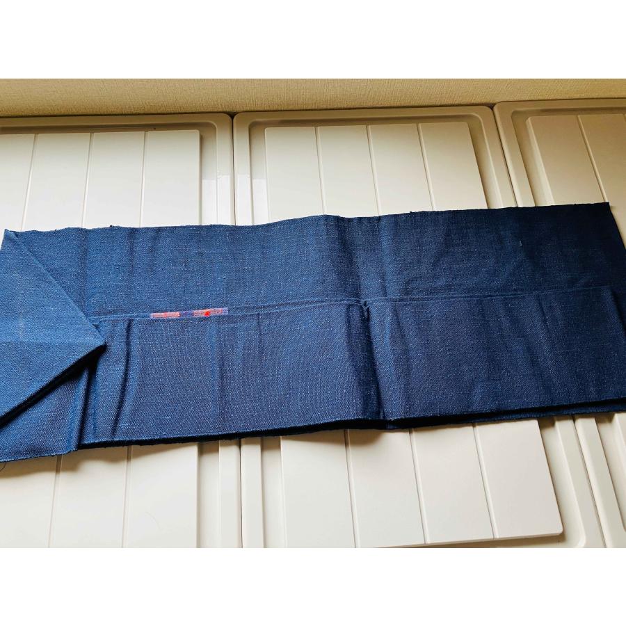 専用帯7247 6273 二点セット●高級 正絹 藍染 名古屋仕立て 名古屋帯 名古屋帯 暗い色 藍色系 幅約30cm 着物帯 TCS着物 W32 : TOTAL-CD-SHOP