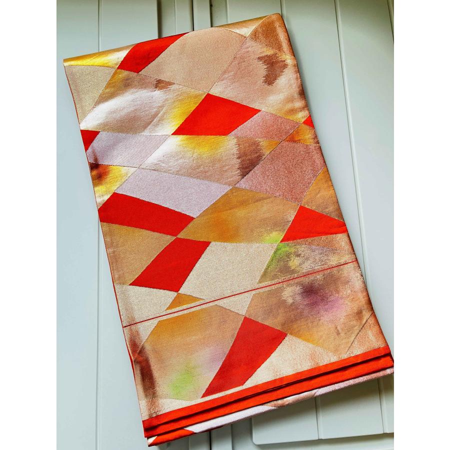 袋帯 正絹 / 赤色系 レッド系 幅約31cm 着物帯 TCS着物 W60 : TOTAL-CD 