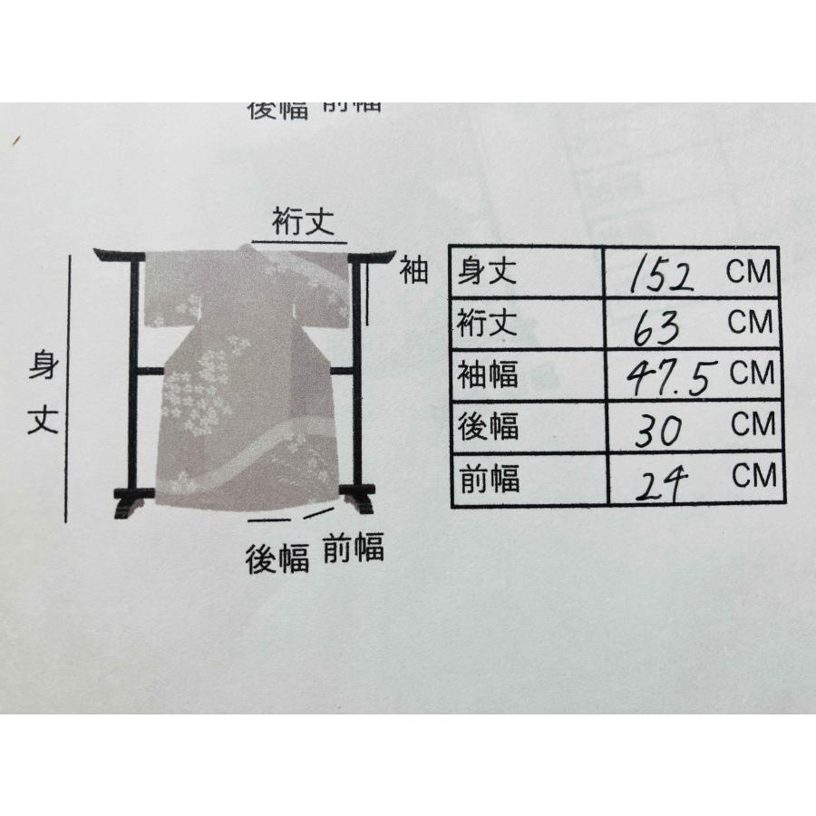 着物 黒留袖 正絹 / 黒色系 ブラック系 五つ紋 菊 身丈約152cm 裄丈約