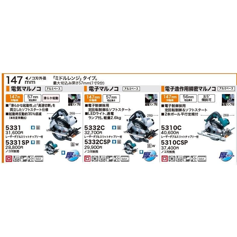 マキタ マキタ(makita) 5331SP 青 147mm 電気マルノコ 100V マキタ マキタ(makita) 5331SP 青 147mm 電気マルノコ 100V