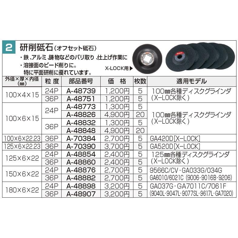 マキタ（makita） 研削砥石(オフセット砥石) 36P A-48751 【5枚入