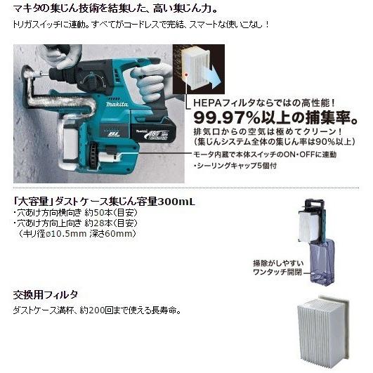 マキタ（makita） HR244DGXVB 充電式ハンマードリル 黒 18V 6.0Ah 