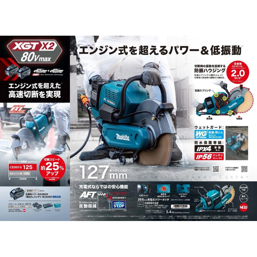 マキタ（makita） CE001GZN 355mm充電式パワーカッター 40V+40V=80V