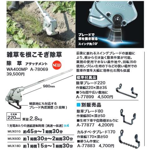 マキタ（makita） 除草アタッチメント 雑草を根こそぎ除草 WA400MP A