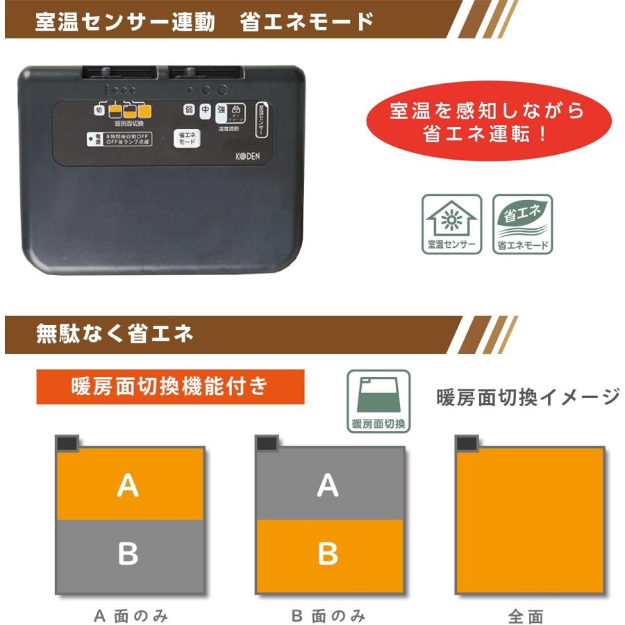 広電（KODEN） 電気カーペット 本体 3畳 VWU301UR-C 235x195cm 遠赤