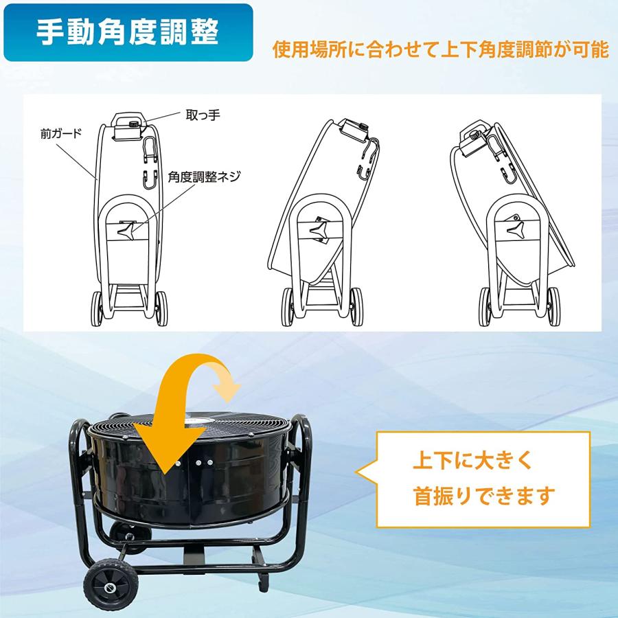 広電 風洞型工業扇 大型 据え置き 60cm 全閉式モーター ブラック 上下手動首振り 移動用キャスター付 アルミ羽根 風量3段階 KFZ602 ビックファン 広電（KODEN） 風洞型工業扇 大型 据え置き 60cm 全閉式モーター