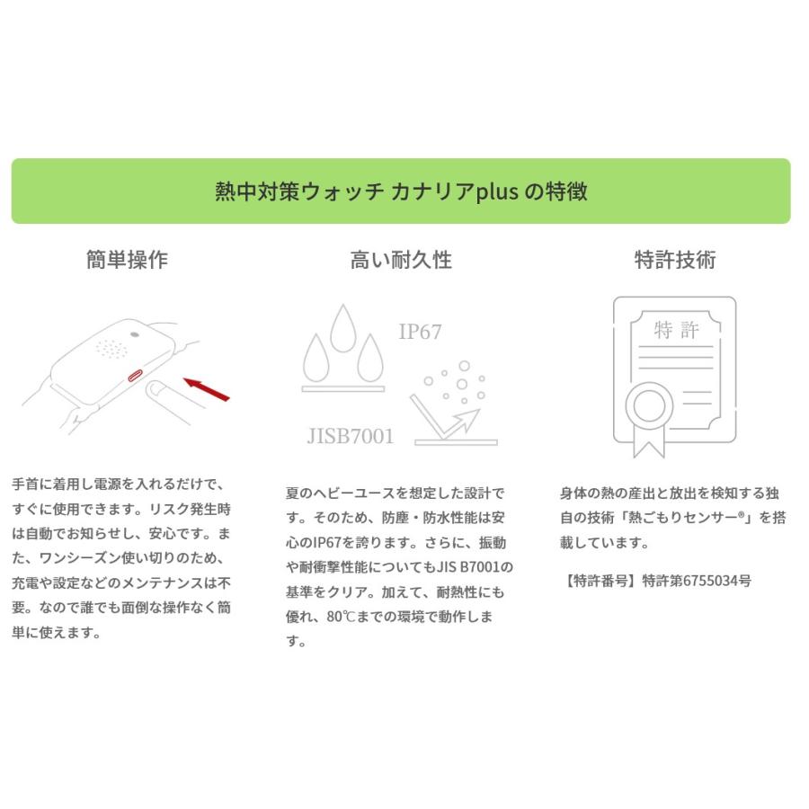 熱中対策ウォッチ カナリアPlus】2025年モデル 5ヶ月使い切り型 IP67