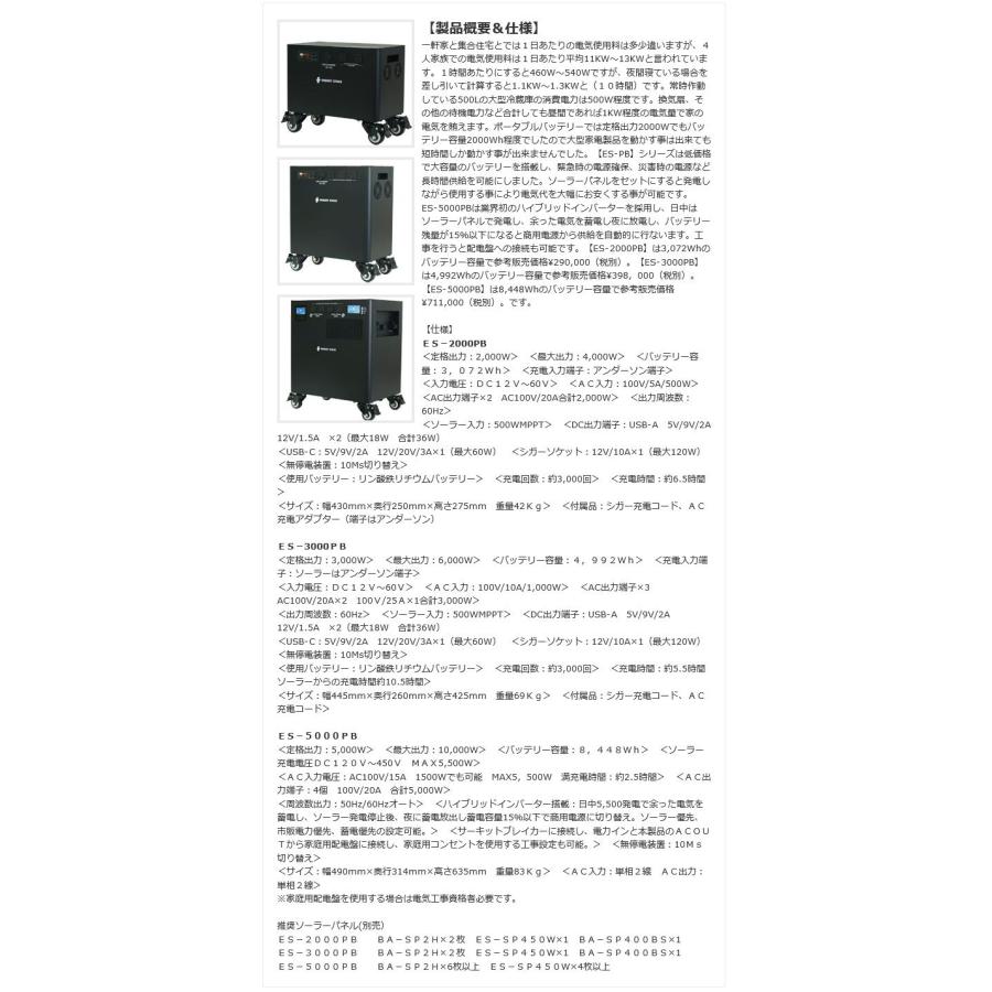 富士倉 大容量ポータブルバッテリー パワーバッテリー 5000Wh 定格出力