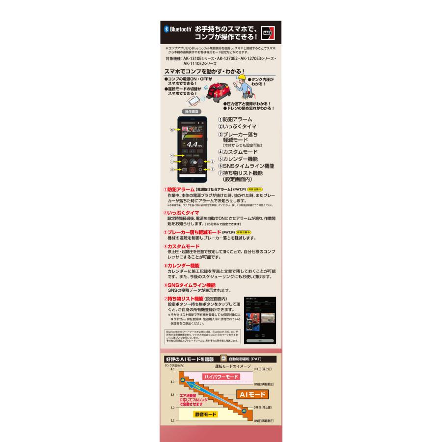 マックス（MAX） 高圧エアコンプレッサー AK-HH1310E【高圧×4】【45