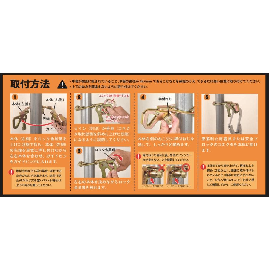 藤井電工 単管専用 仮設墜落防止用アンカー 取元クランプ2 TC-2 