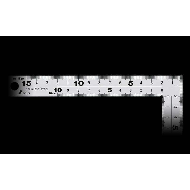 シンワ シンワ測定 曲尺厚手広巾 シルバー 15cm 表裏同目 8段目盛