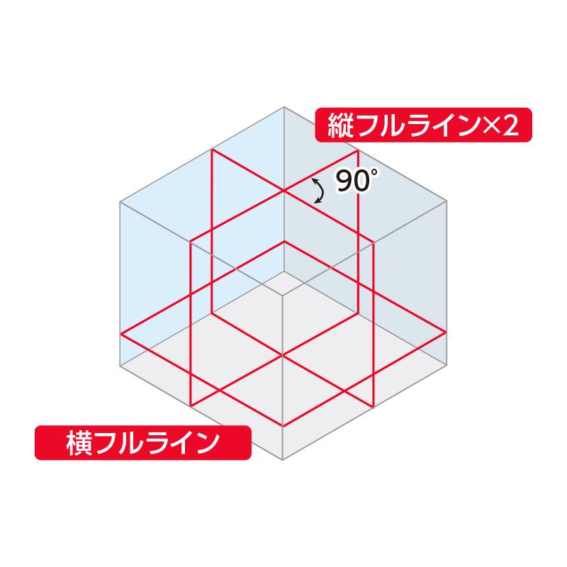 シンワ シンワ測定 レーザーロボ X line-E レッド フルライン・地墨