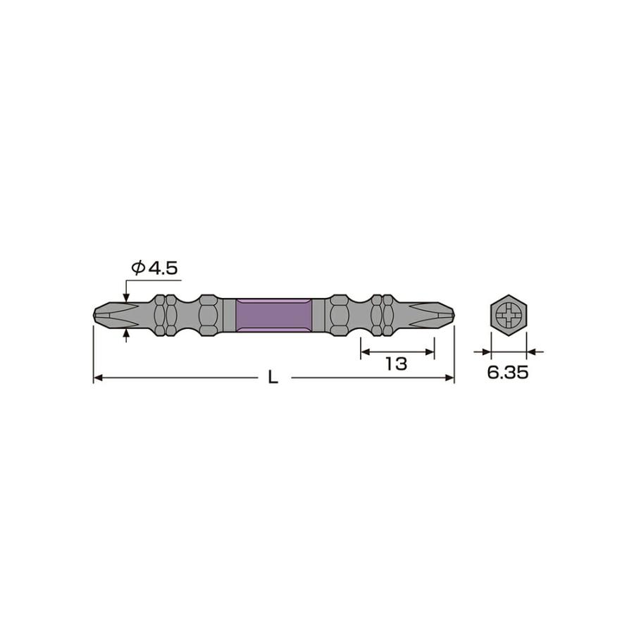 アネックス(ANEX) 黒龍靭ビット スリムタイプ 2本組 +2×85 ABRS-2085｜total-homes｜02