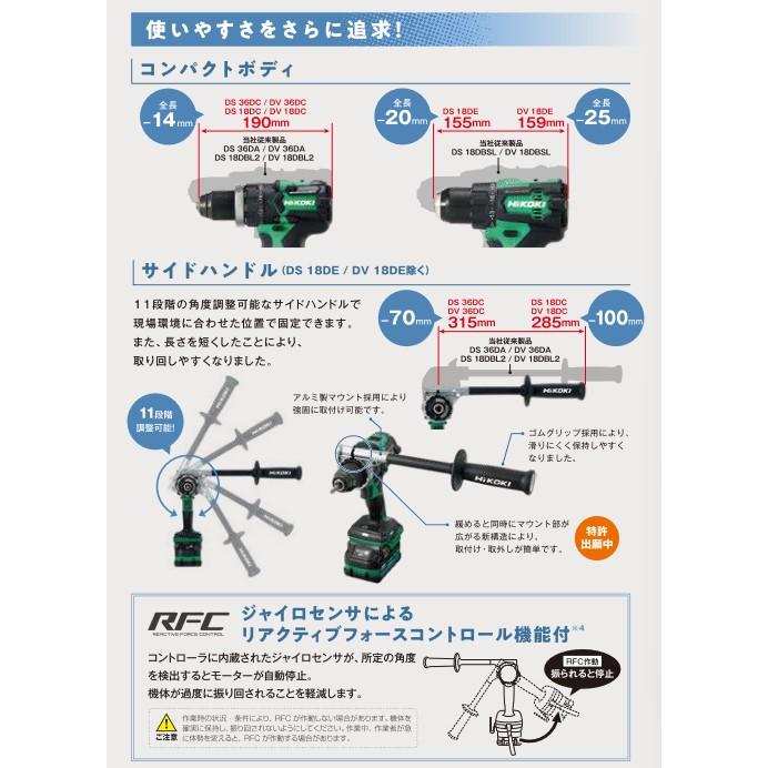 HiKOKI（ハイコーキ） DS36DC(2XPSZ) 充電式ドライバドリル 36V