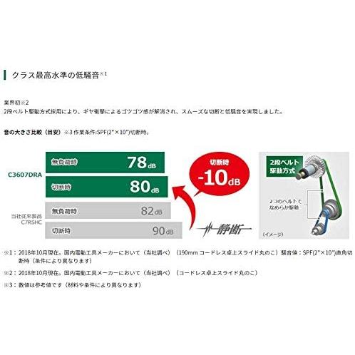 HiKOKI（ハイコーキ） C3607DRA(K)(XPSZ) 充電式卓上スライドマルノコ 