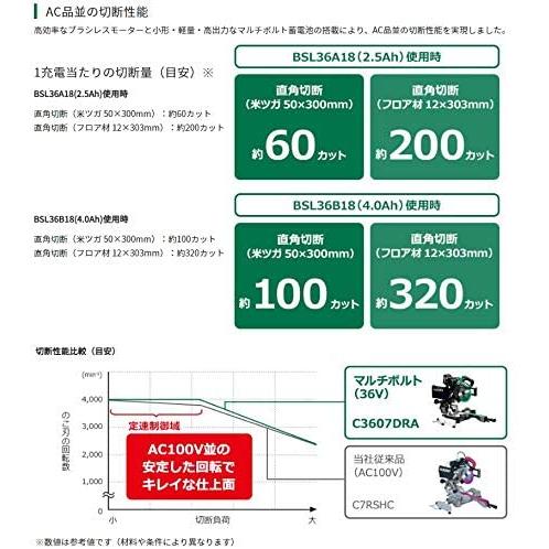 HiKOKI（ハイコーキ） C3607DRA(K)(XPSZ) 充電式卓上スライドマルノコ 