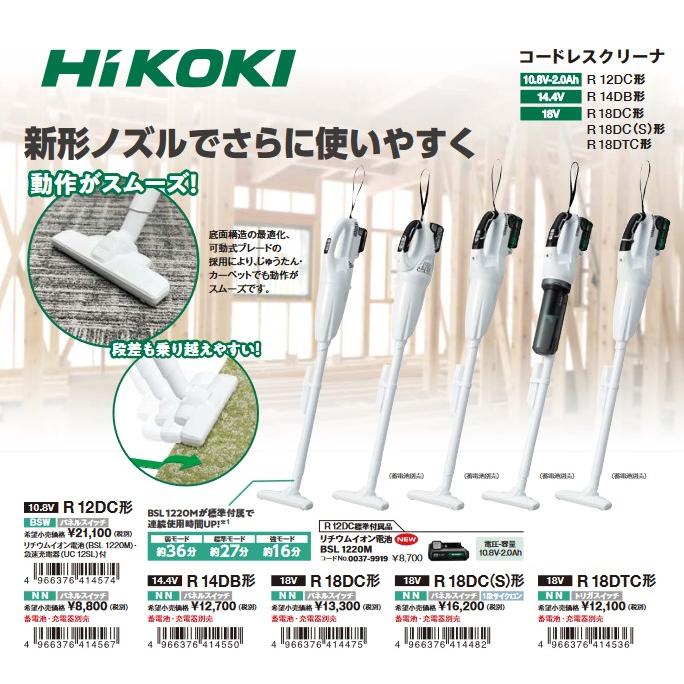 HiKOKI（ハイコーキ） R12DC(NN) コードレスクリーナー パネル