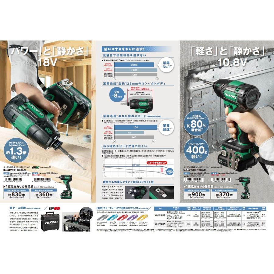 HiKOKI HiKOKI(ハイコーキ) WHP18DA(NN) 静音インパクトドライバー 18V 