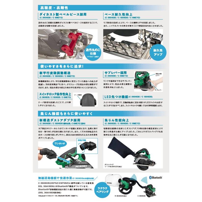 HiKOKI（ハイコーキ） C3606DB(NNIG) 限定色 充電式165mmマルノコ 36V