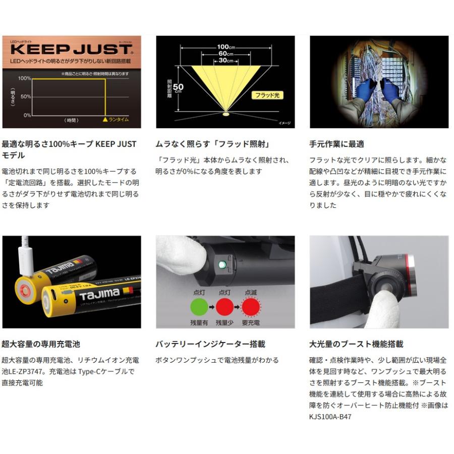 タジマ(TJMデザイン) キープジャスト ブースト500lm充電池セット(外部