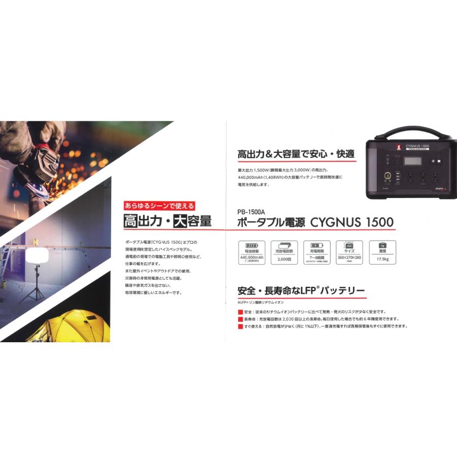 在庫限り】マストツール ポータブル電源 シグナス PB-1500A 最大出力