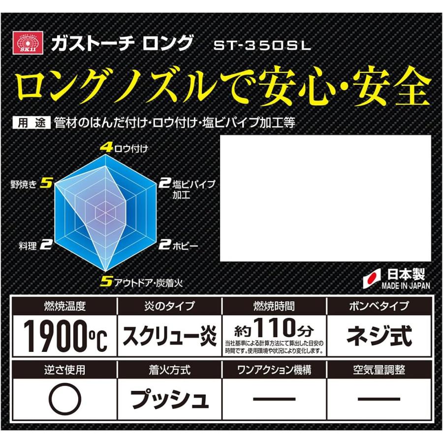 SK11 SK11(藤原産業) ガストーチ PRO プロ向け強力型 ロングノズル 