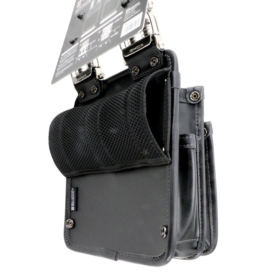 藤原産業 SHOX(藤原産業) 薄型腰袋 SHX-17 SHOCK機構 衝撃吸収 牛革+