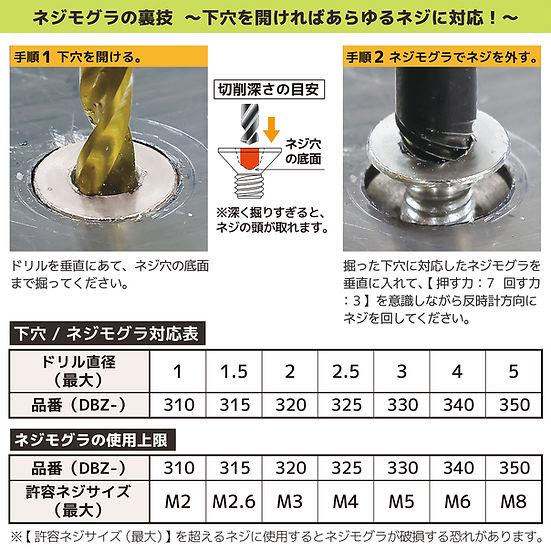 エンジニア ネジモグラ 極短セット 7本組 DBZ-301 対応ネジ:対辺 エンジニア ネジモグラ 極短セット 7本組 DBZ-301 対応ネジ:対辺