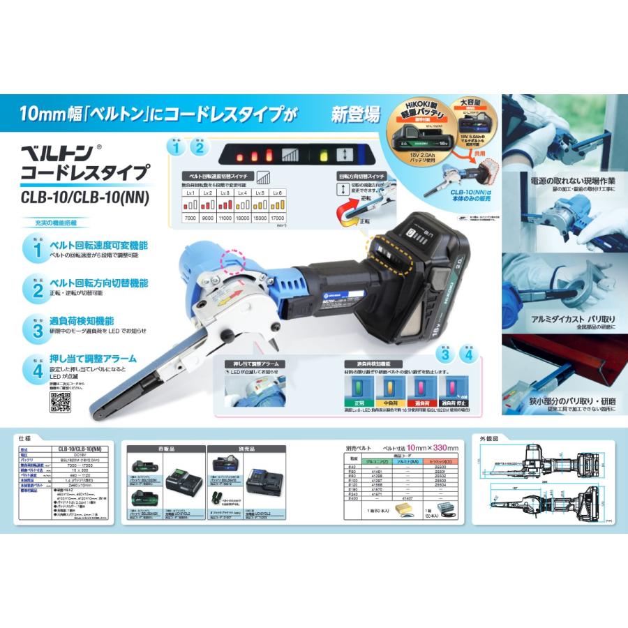 日東工器 ベルトン コードレスタイプベルトサンダー CLB-10