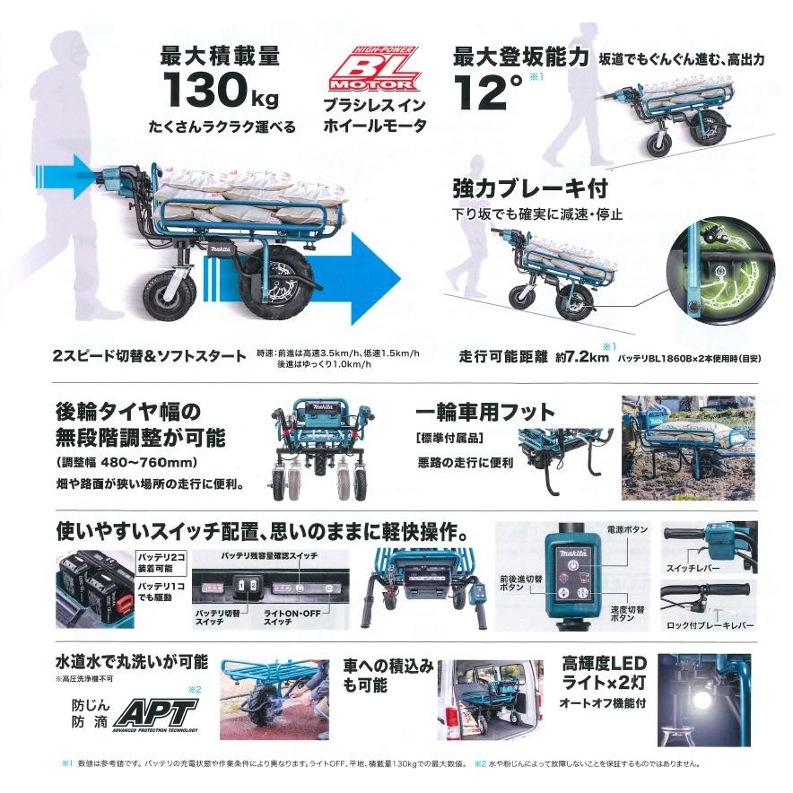 マキタ（makita） CU180DZN 充電式運搬車 18V リフレクター付き【本体