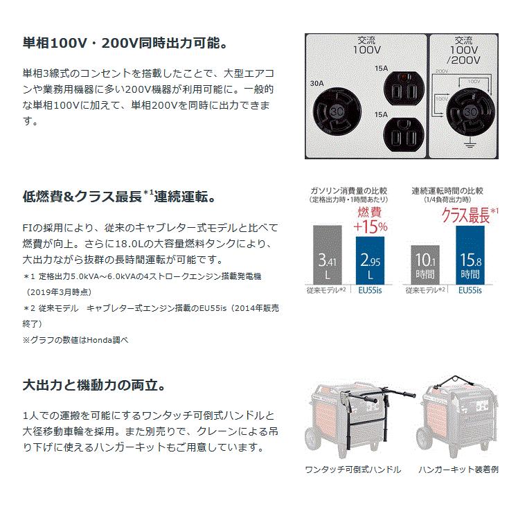 ホンダ（HONDA） インバーター発電機 EU55is-N(JNT) 200V出力を備えた