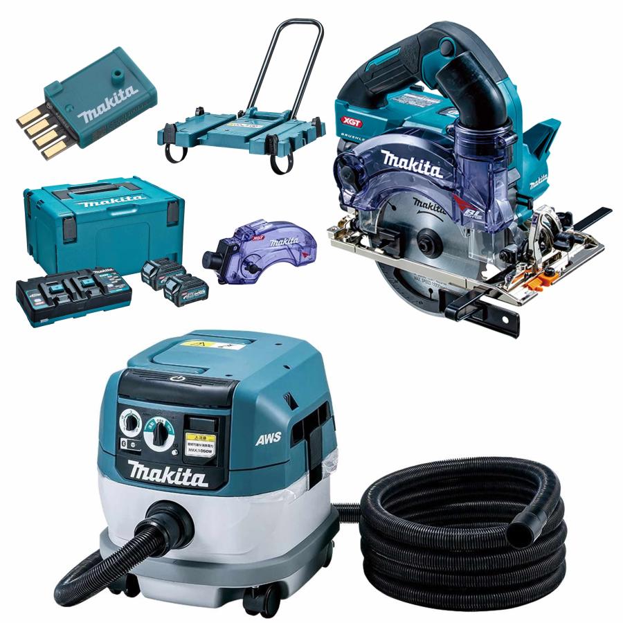 マキタ（makita） 無線連動集塵機+40Vmax 125mm充電式防塵マルノコ 