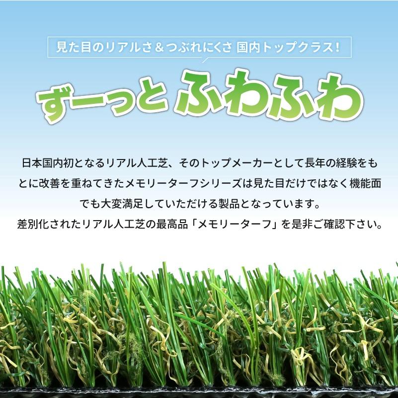長持ちで自然な見た目を実現 人工芝 メモリーターフ 巾1m×長さ10m×高さ25mm - 庭/イベント用 DIY可 MT25-0110の画像