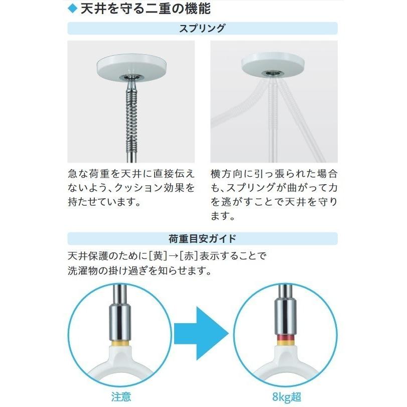 川口技研 室内物干し ホスクリーン SPCS-W 2本入り ホワイト 川口技研