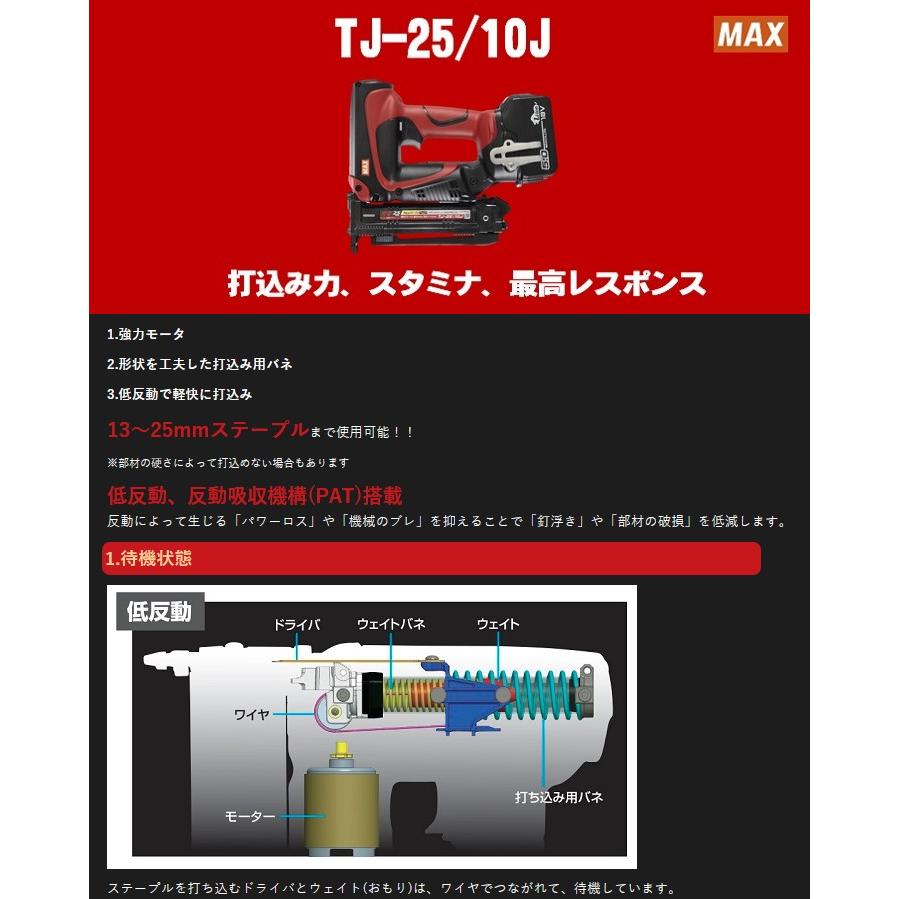 マックス マックス(MAX) 充電式タッカー TJ-25/10J 18V【本体 マックス マックス(MAX) 充電式タッカー TJ-25/10J 18V【本体