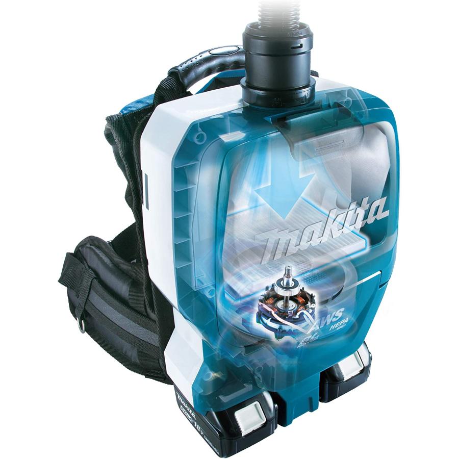 マキタ(makita) VC265DZ+A-68317 充電式背負いクリーナー 18V+18V=36V パワーソースキットSH1セット 集塵容量2.0L【バッテリー/充電器セット】の画像