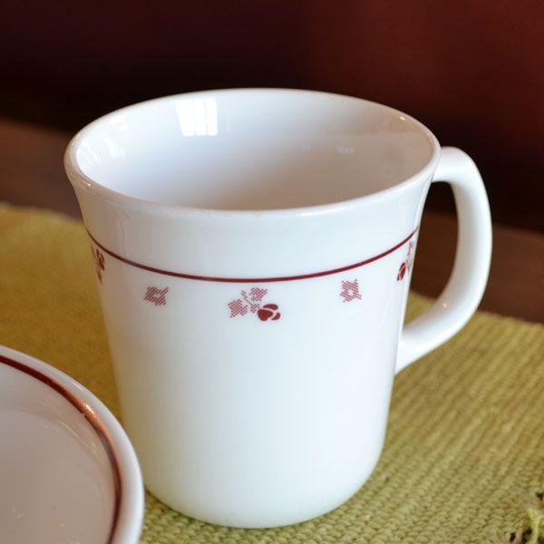パイレックス ポンデローザ マグカップとお皿 それぞれ2個セット PYREX（パイレックス） オールドパイレックス（コーニング） バー