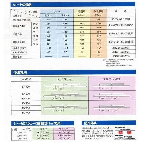 ビニールカーテン　のれん式　静電防虫オレンジ（フラット）厚み3mm×幅200mm×長さ30m　1巻