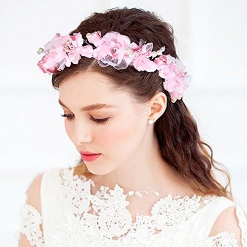 花かんむり 花冠 桜 花かんむり ピンク ヘッドドレス 髪飾り コサージュ ウエディング ドレス花冠 Fhkan059pk Www Nlqp Com